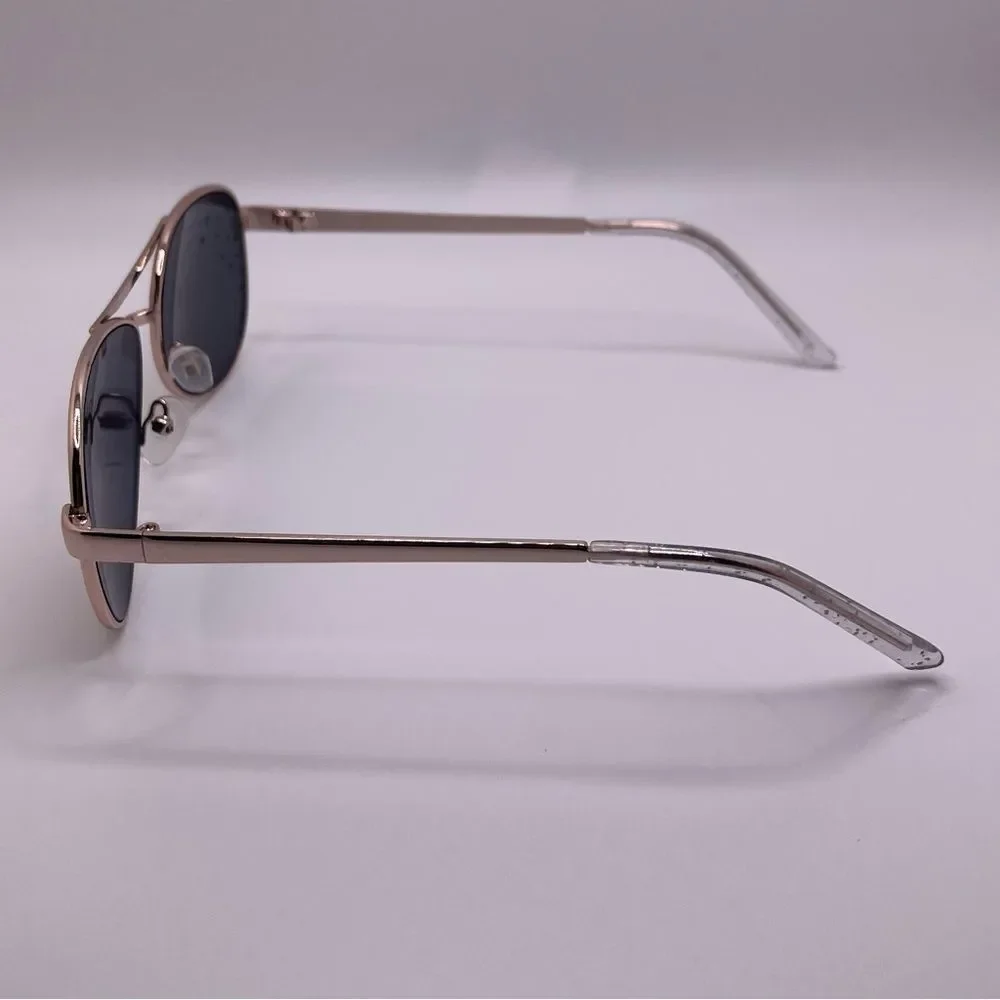 Mirrored Gold Aviators with Rhinestone